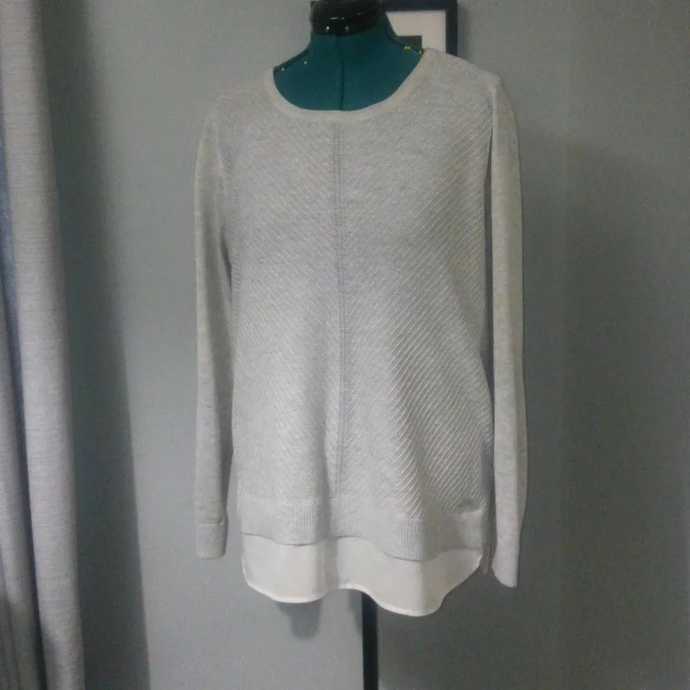 Calvin Klein Lightweight Knit 2fer Top Sz L - Picture 1 of 13